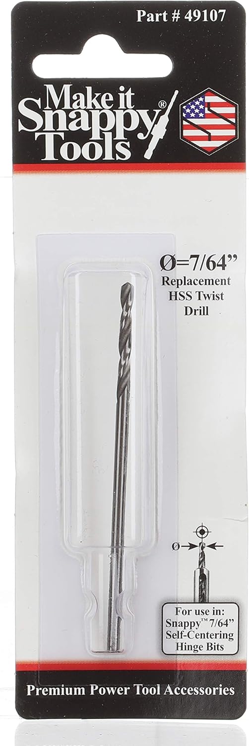 Make it Snappy Tools Replacement HSS Drill for 7/64 Inch Self-Centering Hinge Bit #49107