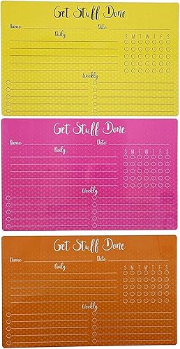 Miniatura 5 de Paquete de 6 tablas de tareas de borrado en seco para niños en 6 colores, semanal y diario (12 x 7.5 pulgadas)