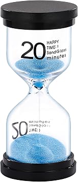 SuLiao Sand Timer 20 Minutes Hourglass Plastic Sand Clock 5 Min, Little Purple Sand Watch 5 Min for Kids, Games, Classroom, Kitchen, Decorative