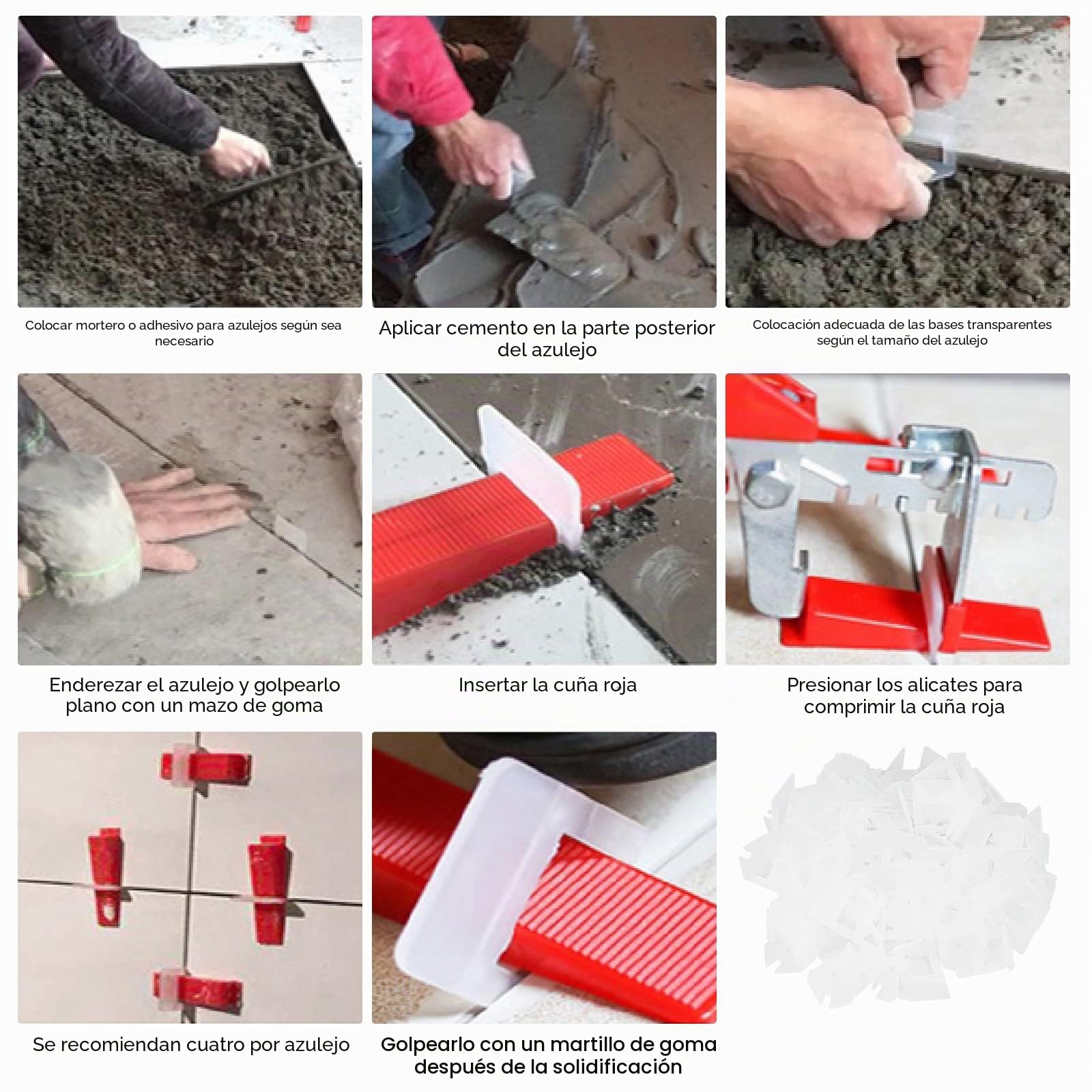 Clips Espaciadores de Nivelación 400 Piezas 3 mm Nivelador de azulejos Desechable Lengüetas de Nivelar Azulejos Para La InstalacióN de Azulejos de CeráMica