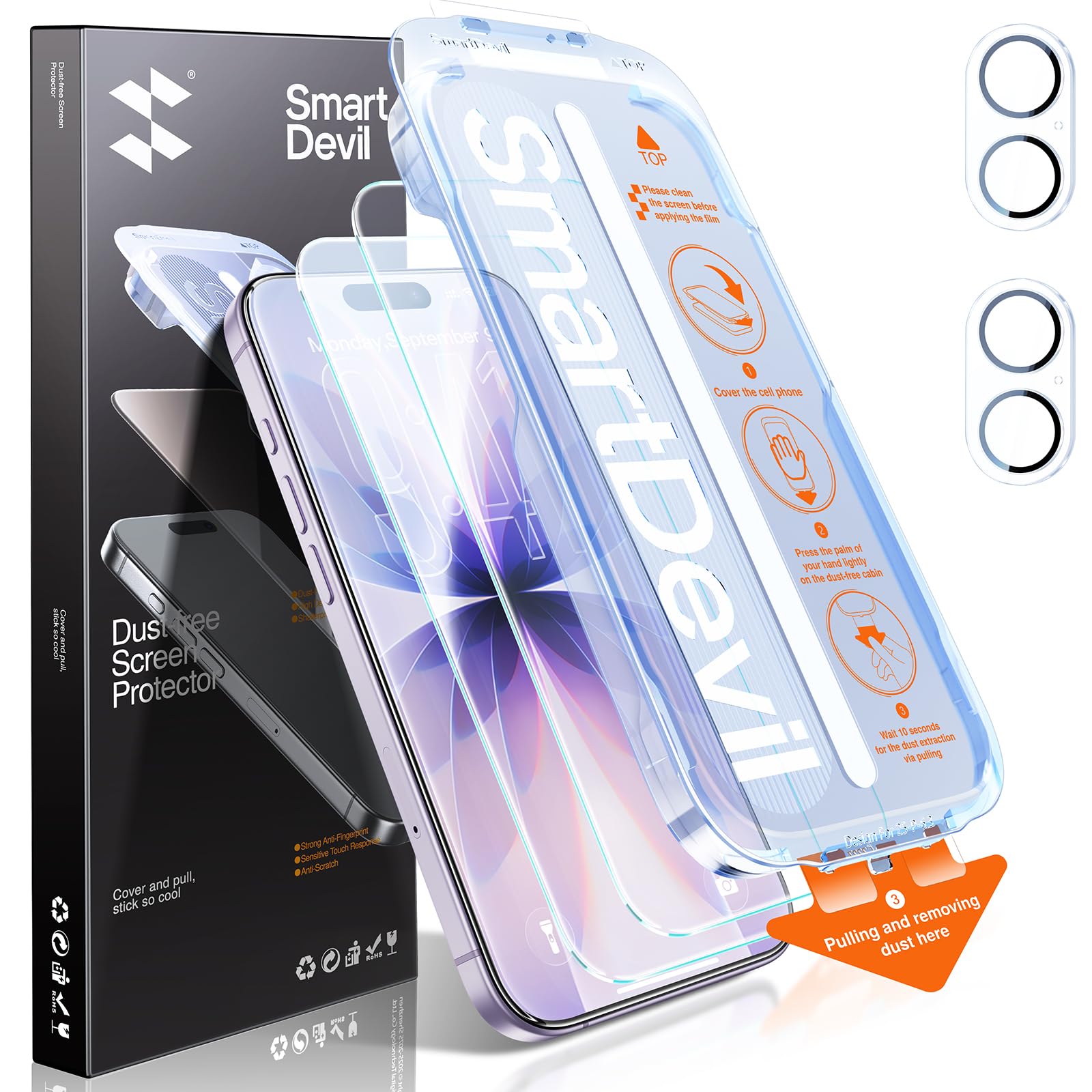 SMARTDEVIL 2 Pack for iPhone 17 Screen Protector+ Lens Protector
