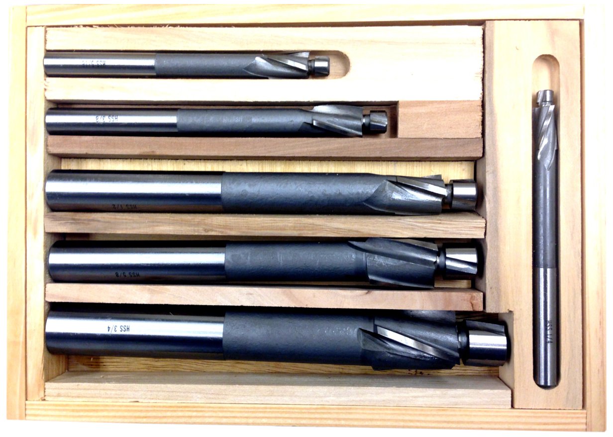 HHIP 2007-0003 6 Piece High Speed Steel 3 Flute Solid Pilot Counter bore Set