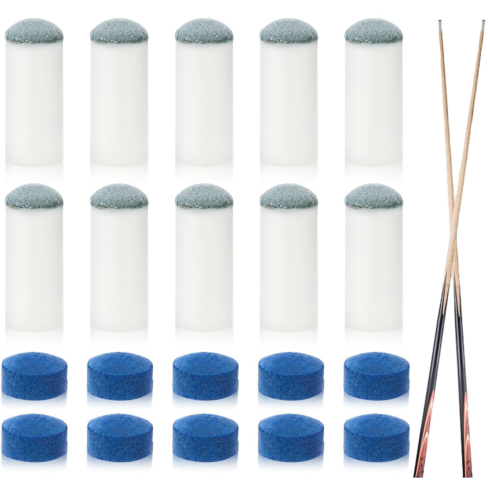 20PCS Snooker Cue Tip Set, 9mm Snooker Cue Stick Tip Replacement Kit, Professional Snooker Accessories with 10 Cue Tips and 10 Ferrule Caps, Pool Table Accessories for Enhanced Game Performance-picture-14