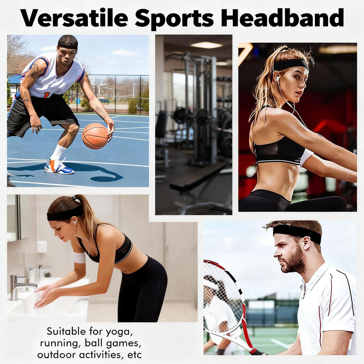 Trendy Hommes et Femmes Sports Absorbant la Sueur et Anti-transpirant Lettres