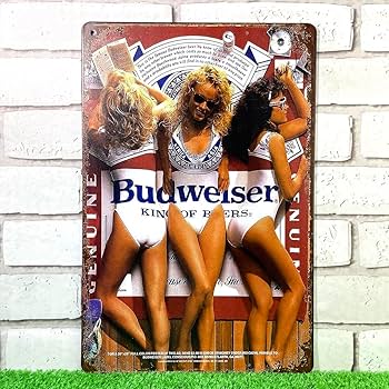 Amazon.co.jp: バドガール バドワイザー Budweiser お酒 ビール ブリキ