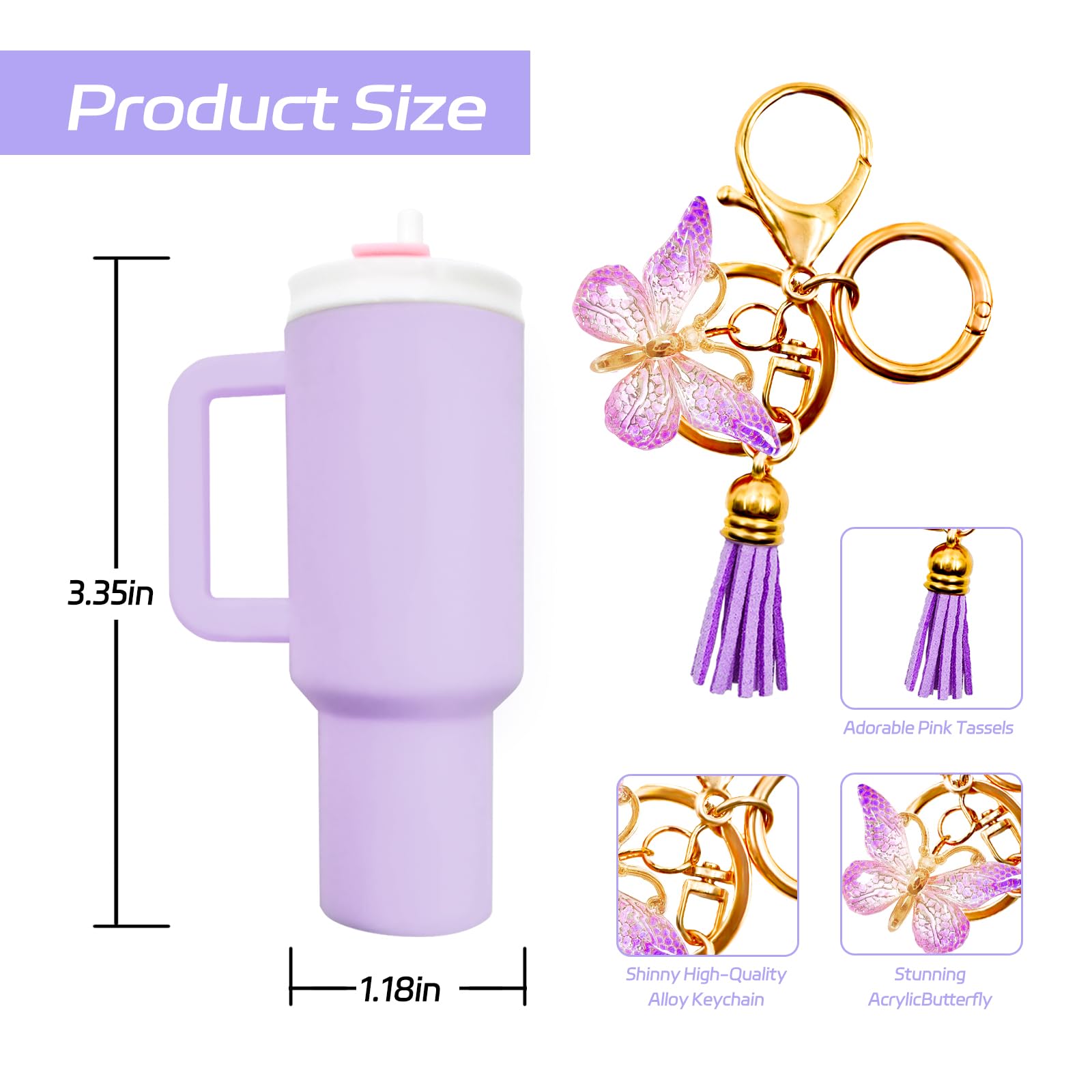 Mini llavero de vaso con soporte para chapstick, accesorios para llavero Stanley, bolsos de mujer, mochilas, bonito llavero