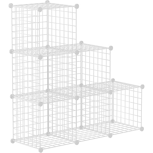 BASTUO Cube Storage Organizer, 6 Cubes Wire Storage DIY Modular Bookcase