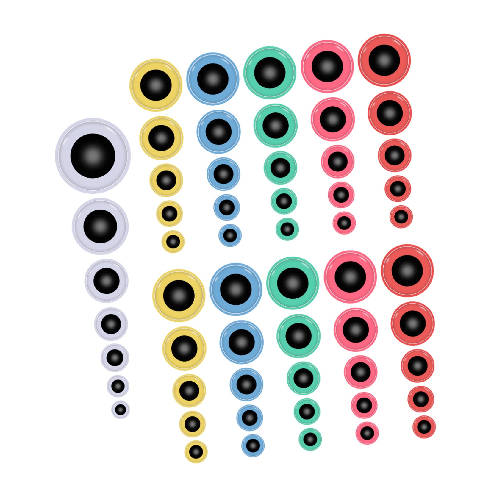 HOMSFOU 2sets Hand Made Doll Eyes Self-Adhesive Safety Craft Eyes Large Pack for Doll Decor 200pcs*2