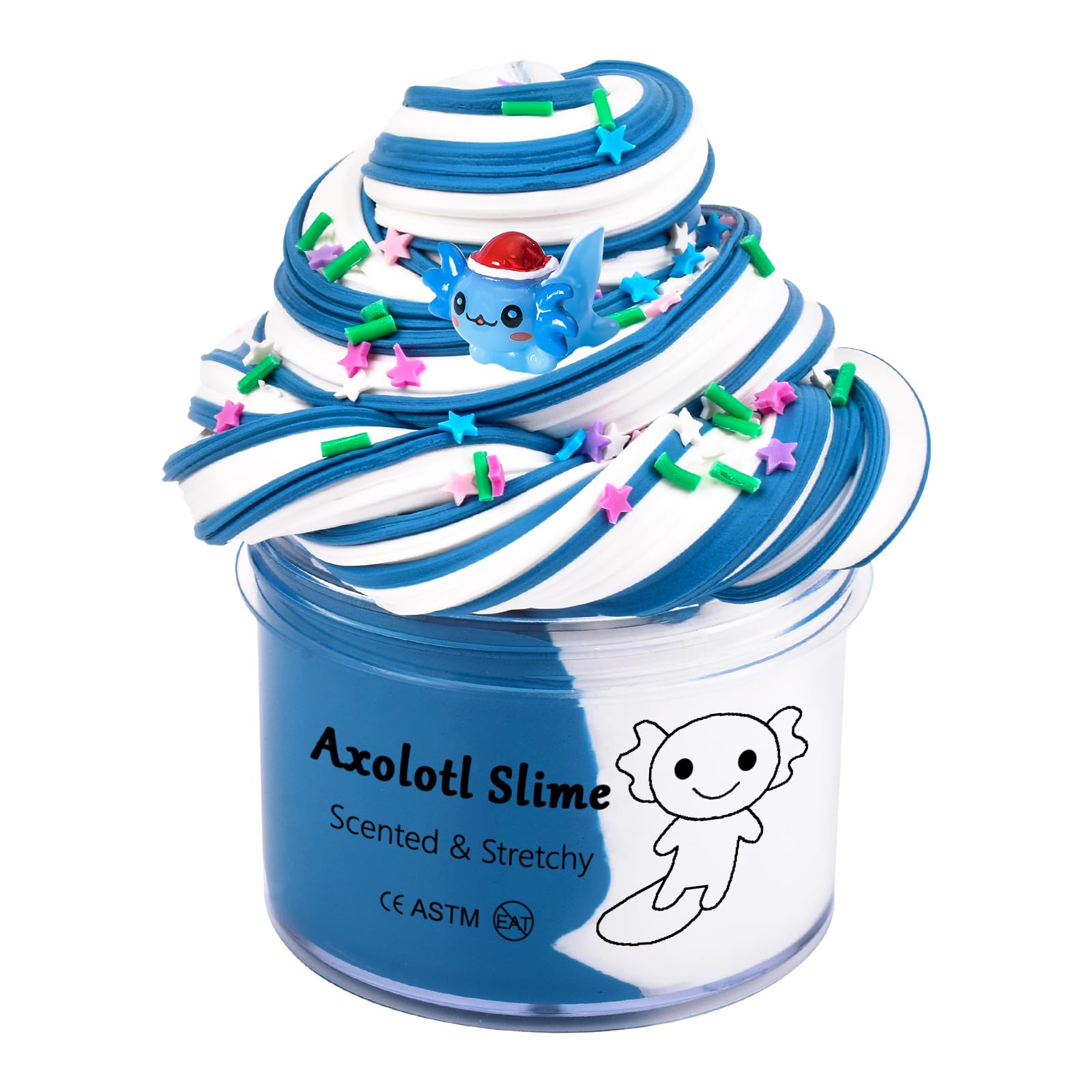 Axolotl Scented Butter Slime, Non Sticky,Stress Relief,Super Soft and Stretchy Clay Sludge Toy,Birthday Gifts,DIY Slime Party Favors for Girls & Boys Goodie Bag Stuffers for Kids (7oz 200ML)