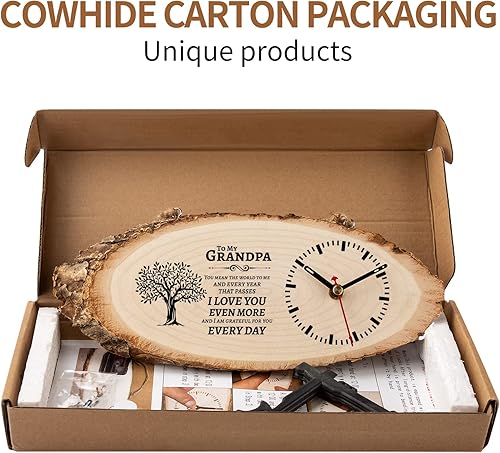 Miniatura 5 de BeauGift Regalos para abuelos, reloj de madera, regalos de cumpleaños para el abuelo de parte del nieto, el mejor abuelo de la historia, regalos