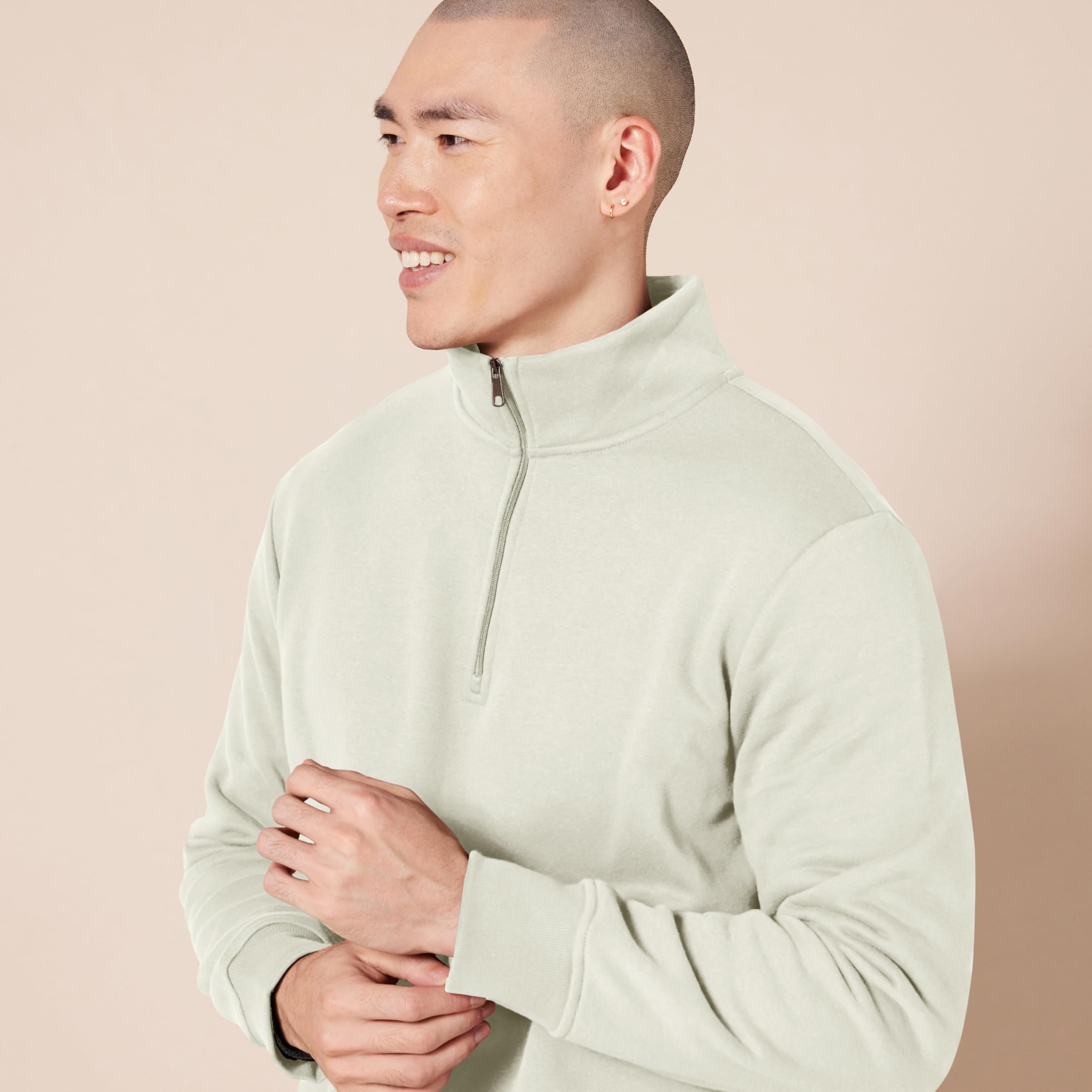 Amazon Essentials Sweat Polaire à Manches Longues avec Un Quart de Fermeture Éclair Homme - 3