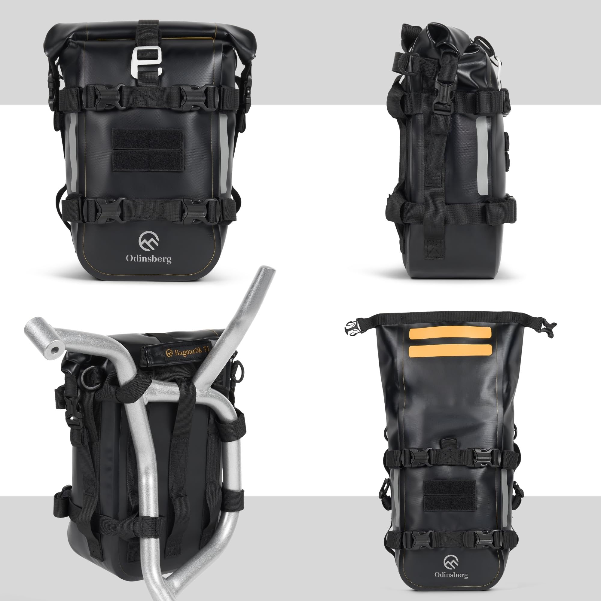 Odinsberg 7L Wasserdicht Hecktasche Motorrad | Sturzbügeltasche, Satteltasche, Sissybar Tasche, Seitentasche & Gepäcktasche | Kleine Motorradtasche für Enduro, Touring, Reise & Alltag