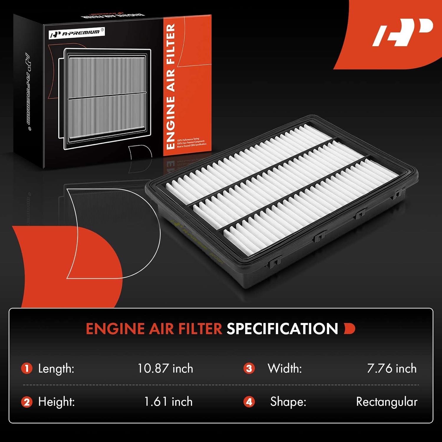 A-Premium 2-PC Engine Air Filter Compatible with Hyundai & Kia Models - Tucson 2016-2021, Sportage 2017-2022, 1.6L 2.0L 2.4L - Replace# 28113-D3300