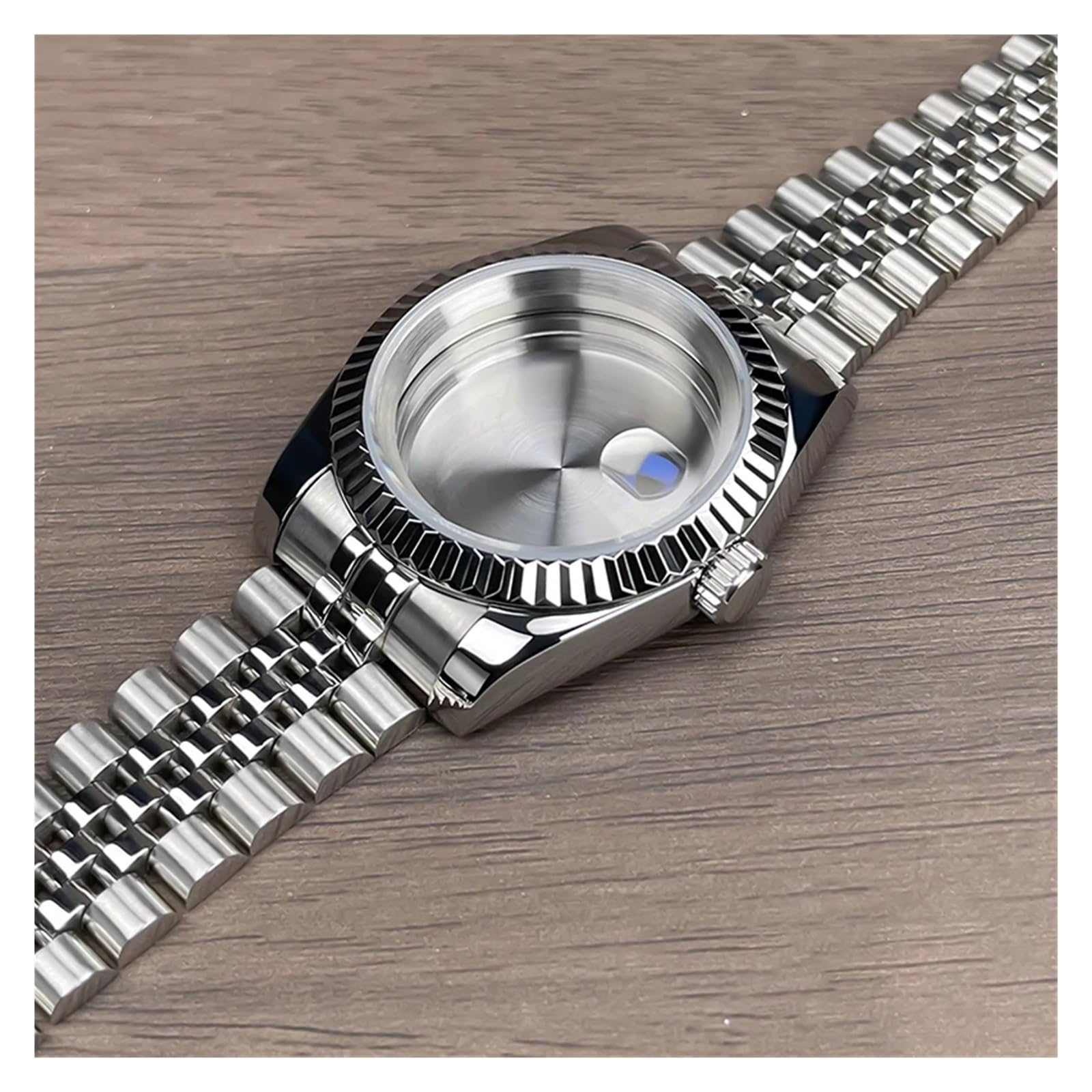 1 Stück 39 mm DJ geriffelte Lünette NH35 Gehäuse Saphirglas for SK Mod Ersatz Edelstahl passend for Nh35 Nh36 Uhrwerk