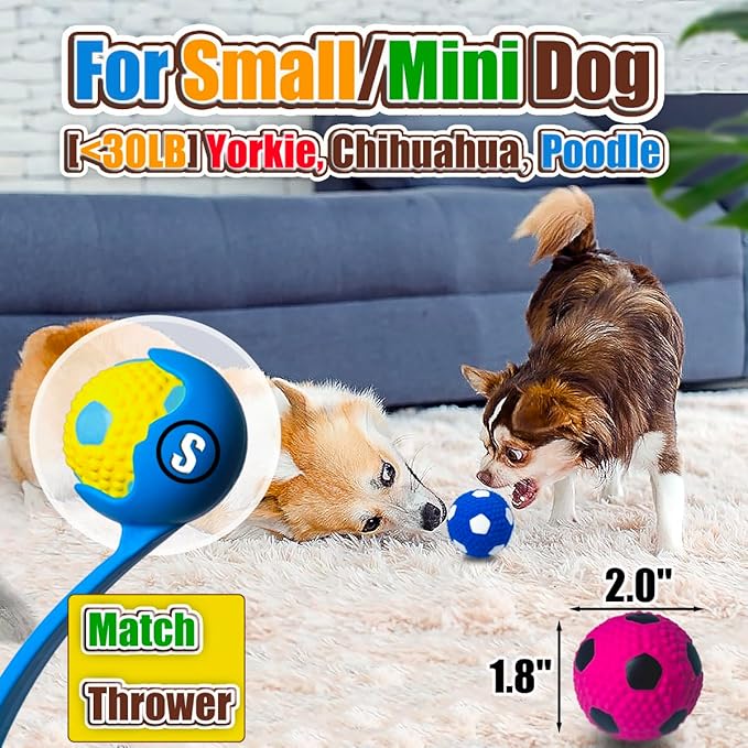 Juguetes para Perros HOLYSTEED con Squeaky, 4 Bolas de Látex Suave para Razas Pequeñas miniatura 2