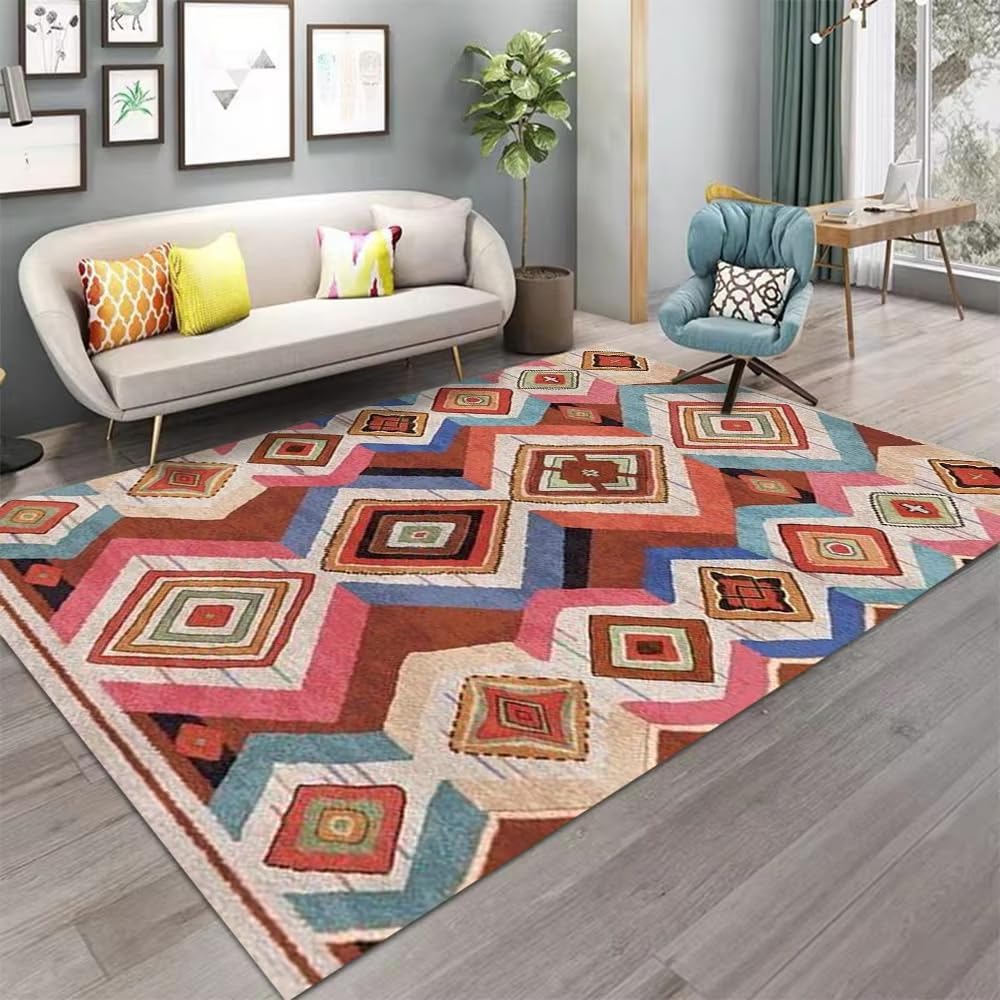 Tapis de salon moderne vintage style abstrait luxueux et antidérapant pour chambre