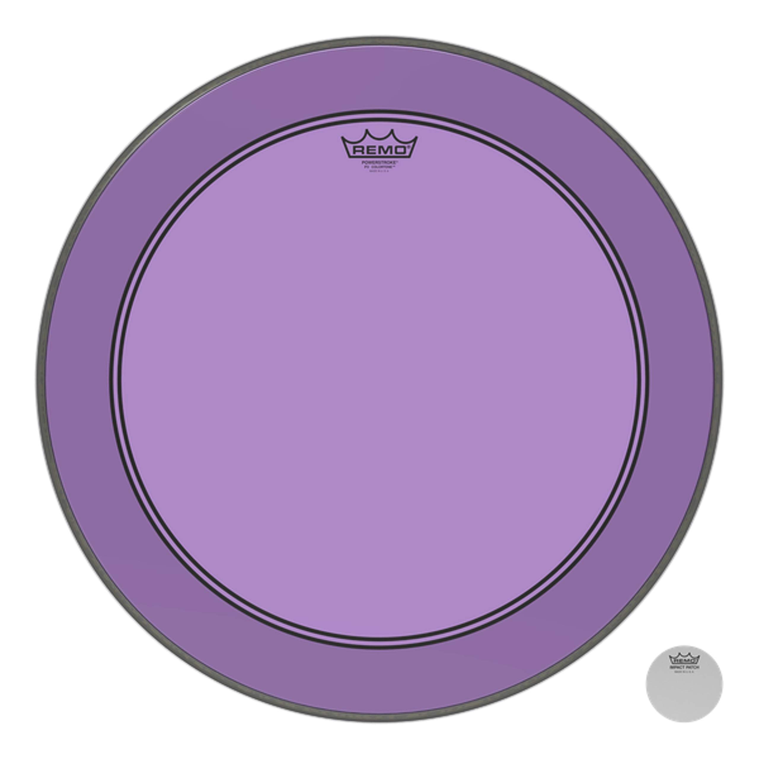 Remo Drumhead Colortone Powerstroke 3 Clear Purple – 22″ – P3-1322-CT-PU
