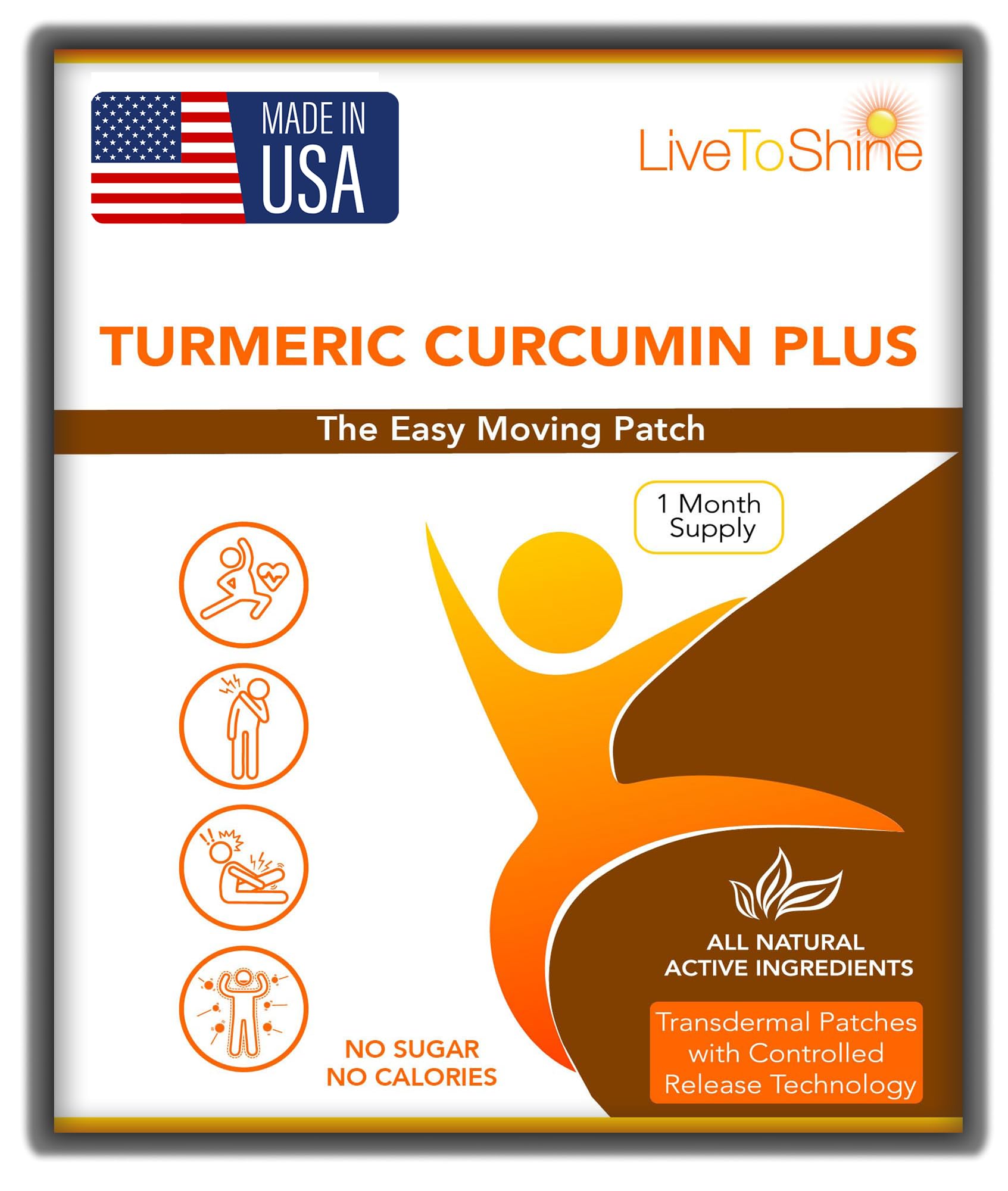 Live To Shine Turmeric Curcumin Topical Patches - 30 Days Supply – USA Made