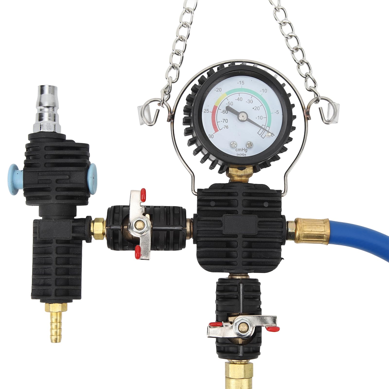 Psytfei Radiator Pressure Tester Kit Coolant Vacuum Refill Tool Kit 90psi Accurate Gauge Scale Flexible Hose Universal for Vehicles