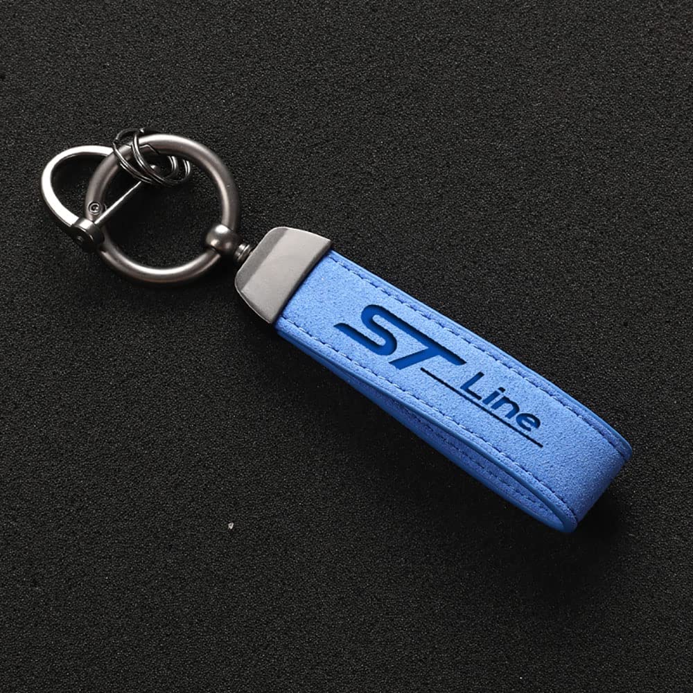 Sleutelhanger Autosleutelhanger Sleutelringen Compatibel met voor Ford ST STLINE Kuga Focus Fiesta Ecosport Mondeo Suède Vakantie Geschenken,83 * 35MM-B