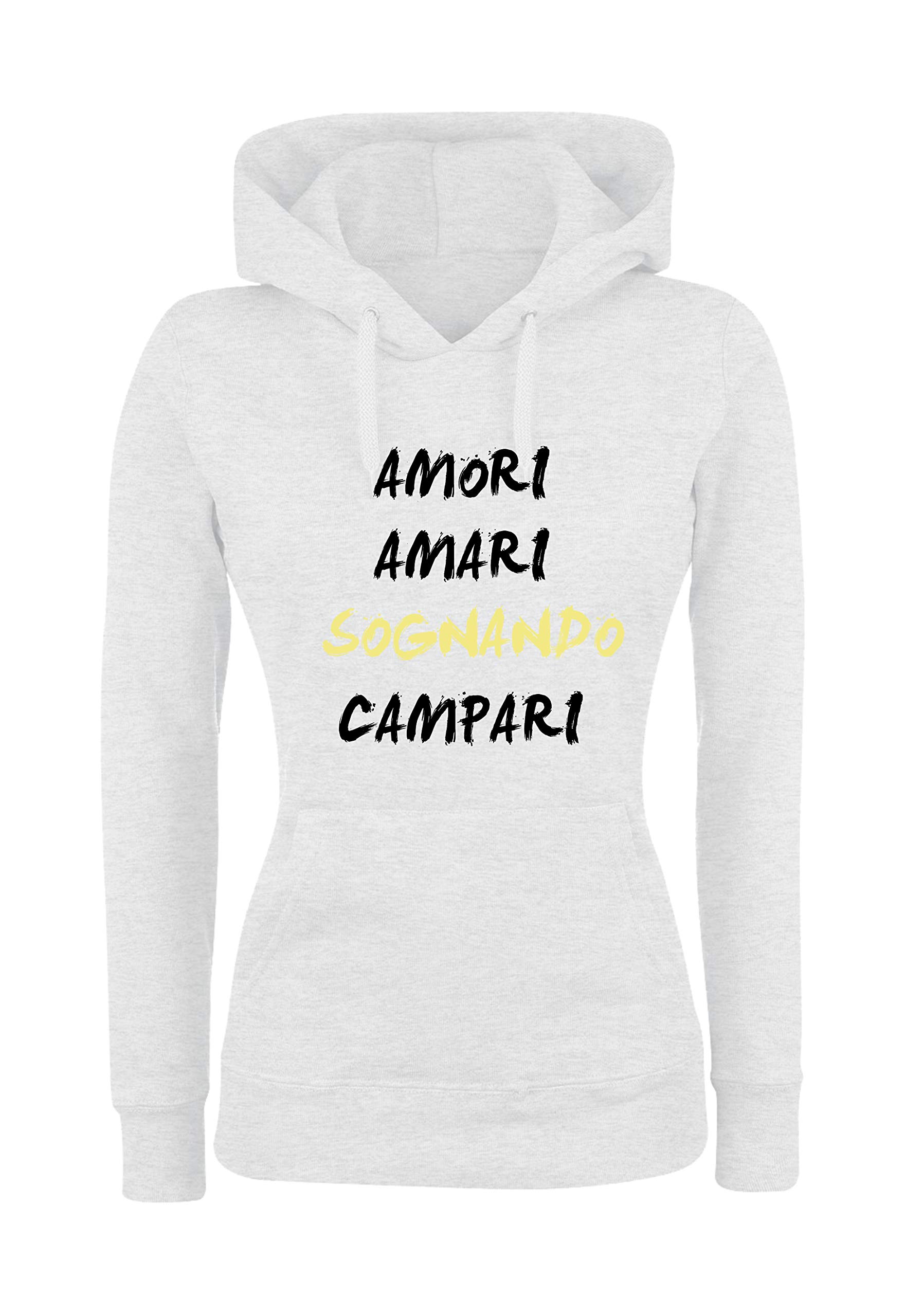 Felpa Donna Con Cappuccio Basic Sergente - Top Qualità E Vestibilità - Divertente Humor Made In Italy
