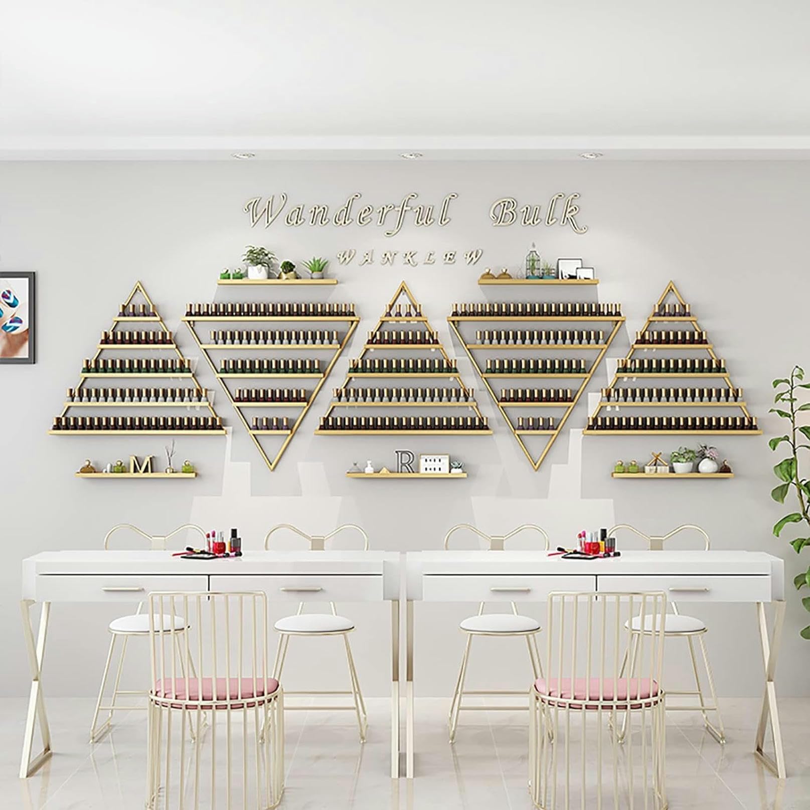 Organizador de esmaltes de uñas Totalmente Cerrado: Estante Triangular de exhibición de 5 Niveles, también Apto para labiales, perfumes y aceites Esenciales, lo Que Hace Que el almacenamient