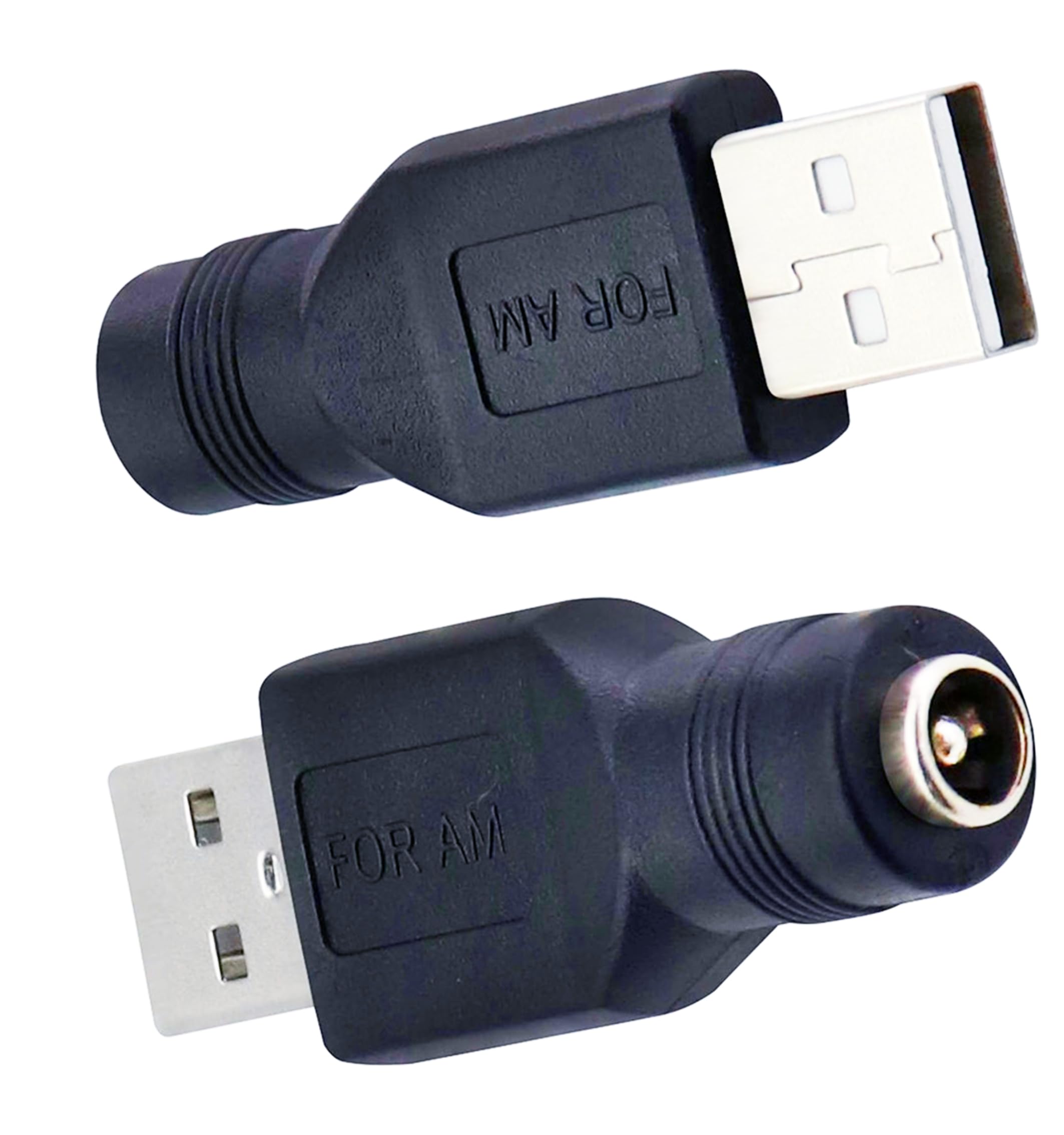 FENGHAISHUN USB2.0 Type A Male to DC 5.5mmx2.1mm Female Adapter 2pcs