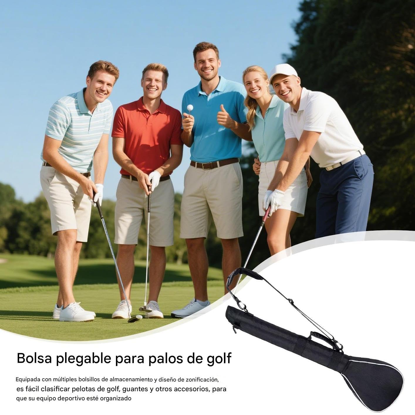 Bolsa De Golf Ligera,Estuche Almacenamiento Portapalos | Organizador Accesorios Deportivos Plegable para Practica Entrenamiento