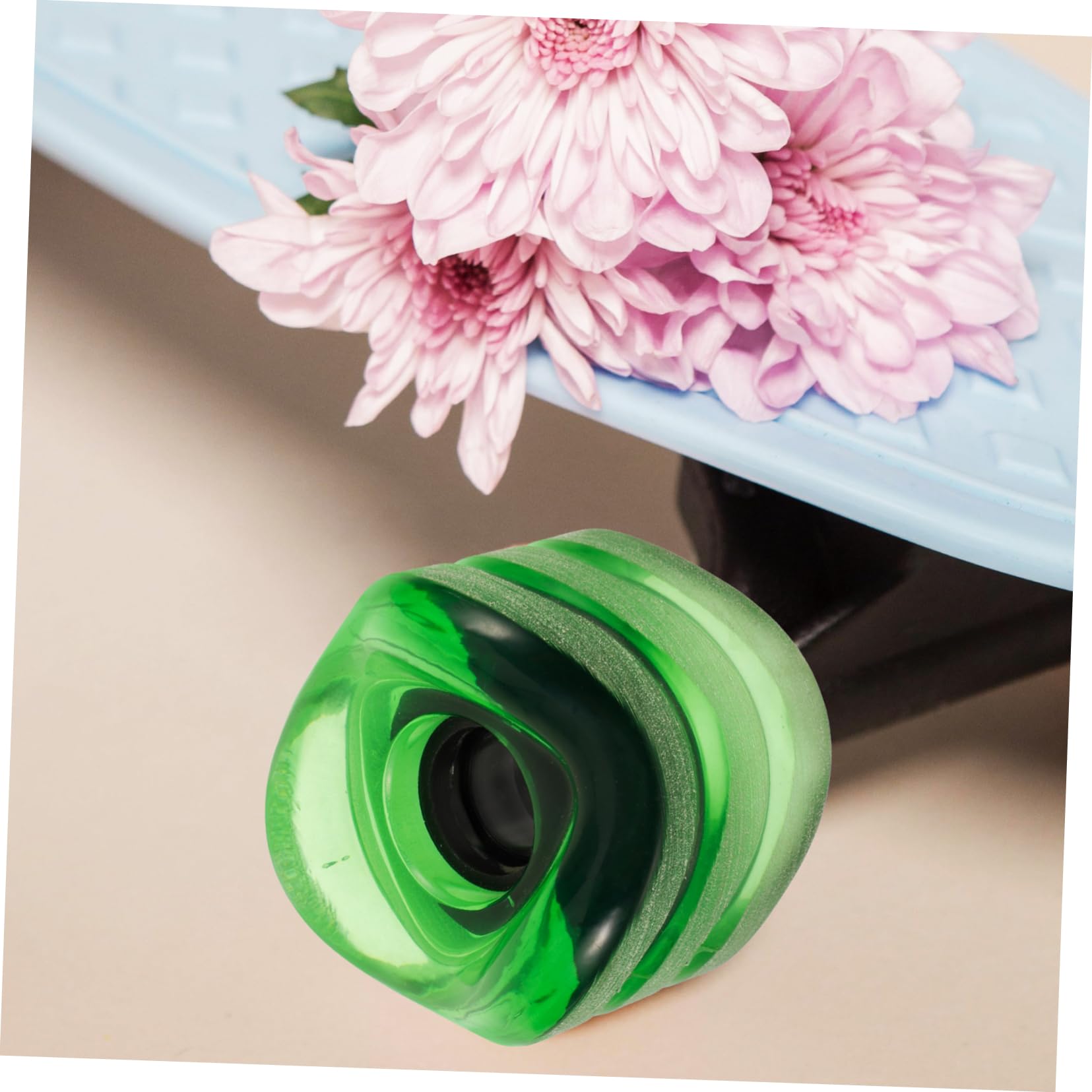 BESPORTBLE Curved Skateboard Wheel High Elasticity PU Design for for Cruising Carving Dancing Stylish Transparent for All Riding Styles