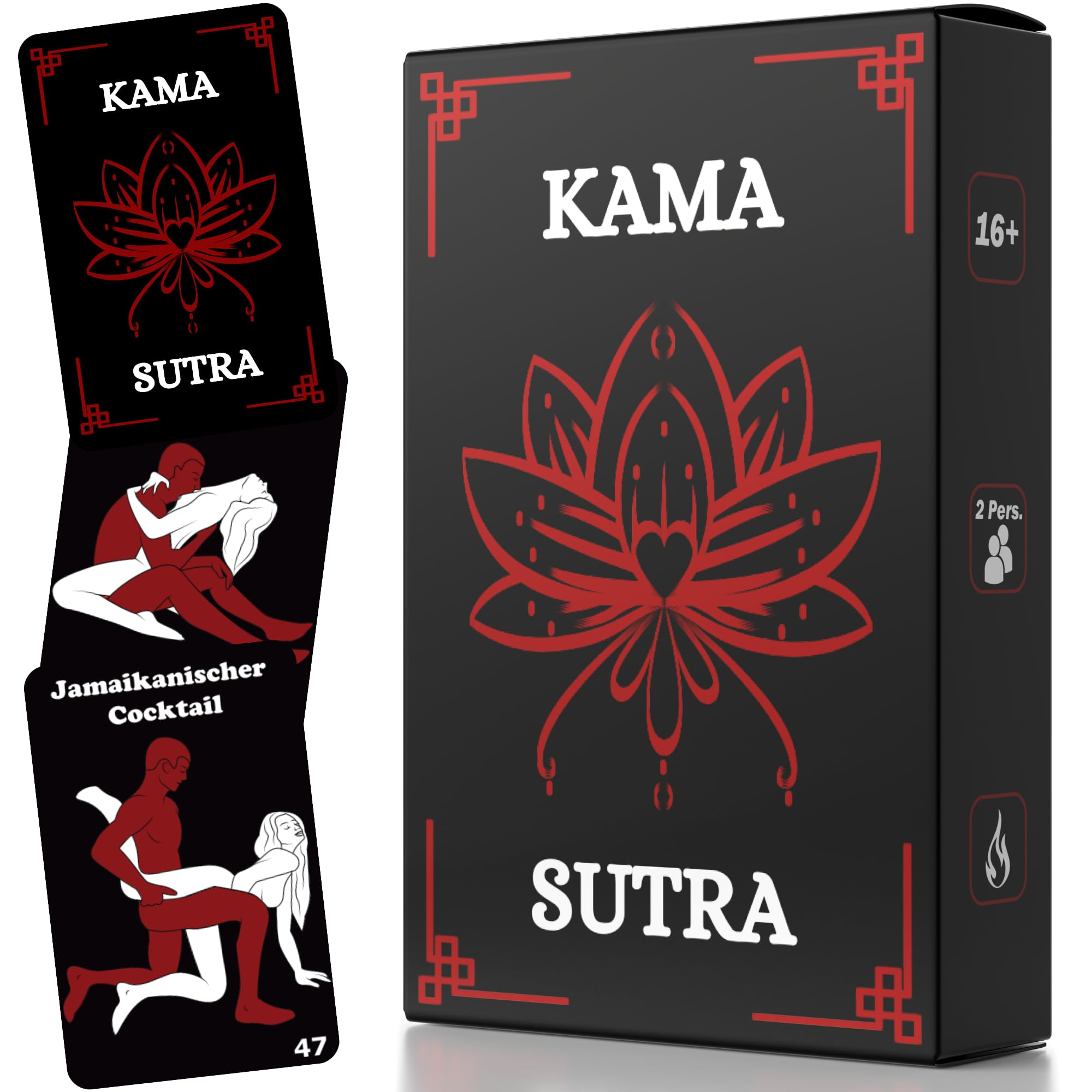 Das abwechslungsreiche Sex Kartenspiel für Paare ab 18, Kamasutra Karten für Paare Sex-Kartenspiel, Sex Spiele für Paare, Erotikspiele für intime Momente, Geschenk für ihn & sie oder zum Valentinstag!