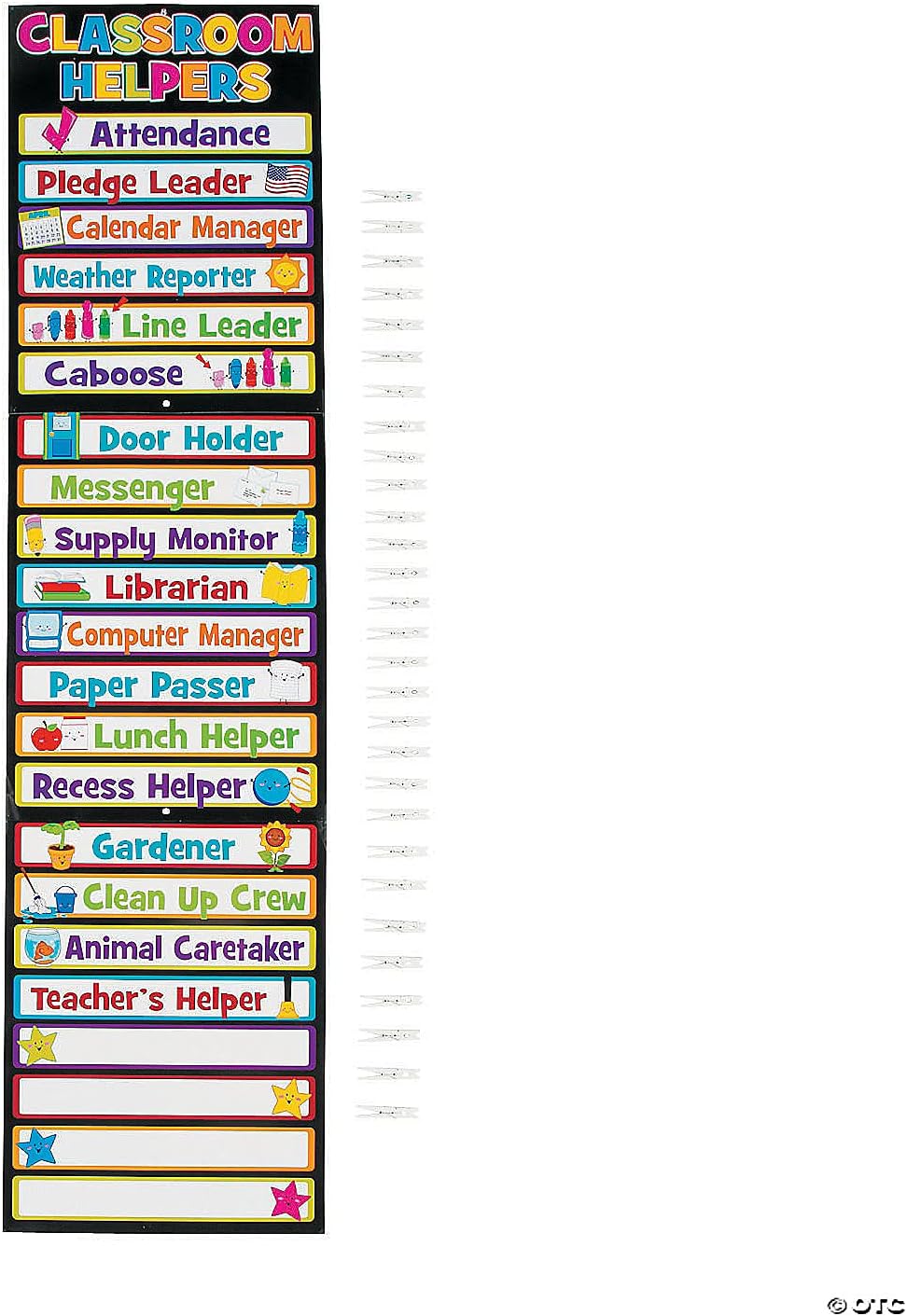 Fun Express Classroom Helpers Clip Charts - 33 Pieces - Educational and Learning Activities for Kids