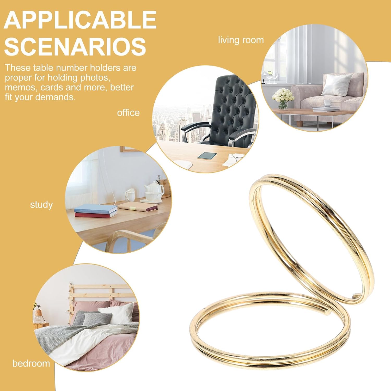 GLEAVI 50pcs Golden Iron Table Sign Holders Photo Card Holders Desktop Picture Clips for Memo Holding and Long Period Use for Party and Event Centerpieces