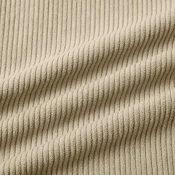 EELHOE Mens Corduroy Shirt Lapel Collar Button Up Pullover Mock Neck Long Sleeve Sweaters Polo Sweatshirts with Elbow Patches