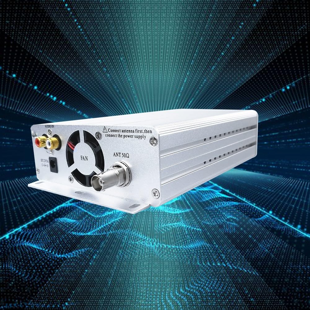 yasoe Trasmettitore FM Stereo 15W Radio FM 76-108Mhz BNC Multifunzionale Portatile Trasmettitore Pratico Durevole Facile da Installare