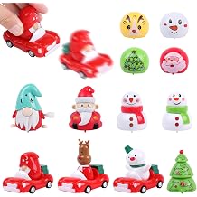 CCINEE 12 Packs Christmas Pull Back Cars Toys, Small Christmas Windup Car Toys Bulk for Holiday Party Favors Kids Xmas Gifts Stocking Stuffers Classroom Prizes