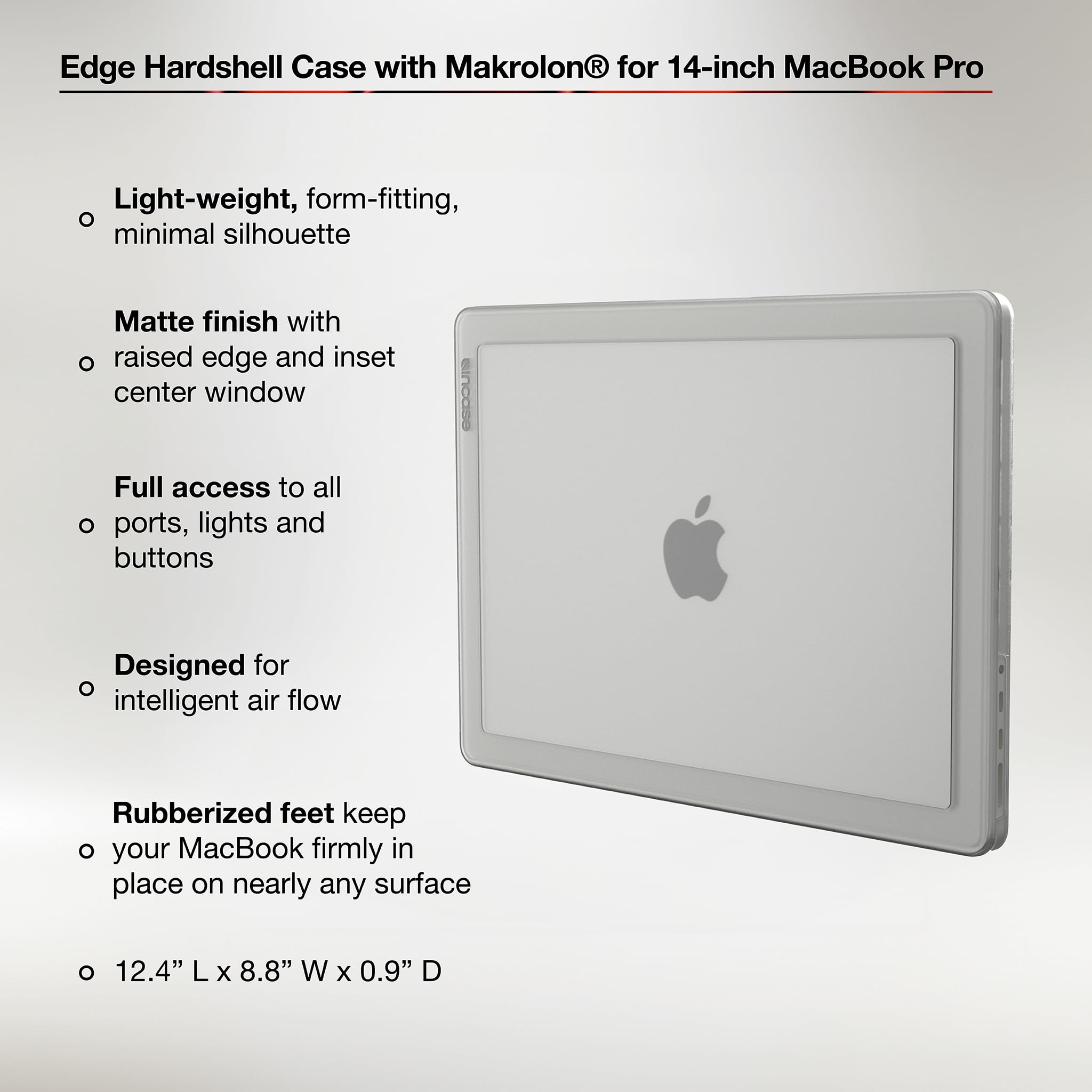Incase Edge Hardshell with Makrolon® - Custodia per MacBook Pro da 14" 2024, 2023, 2022, 2021, M4, M3, M2, M1, custodia per MacBook, custodia per laptop, guscio rigido protettivo, resistente ai graffi