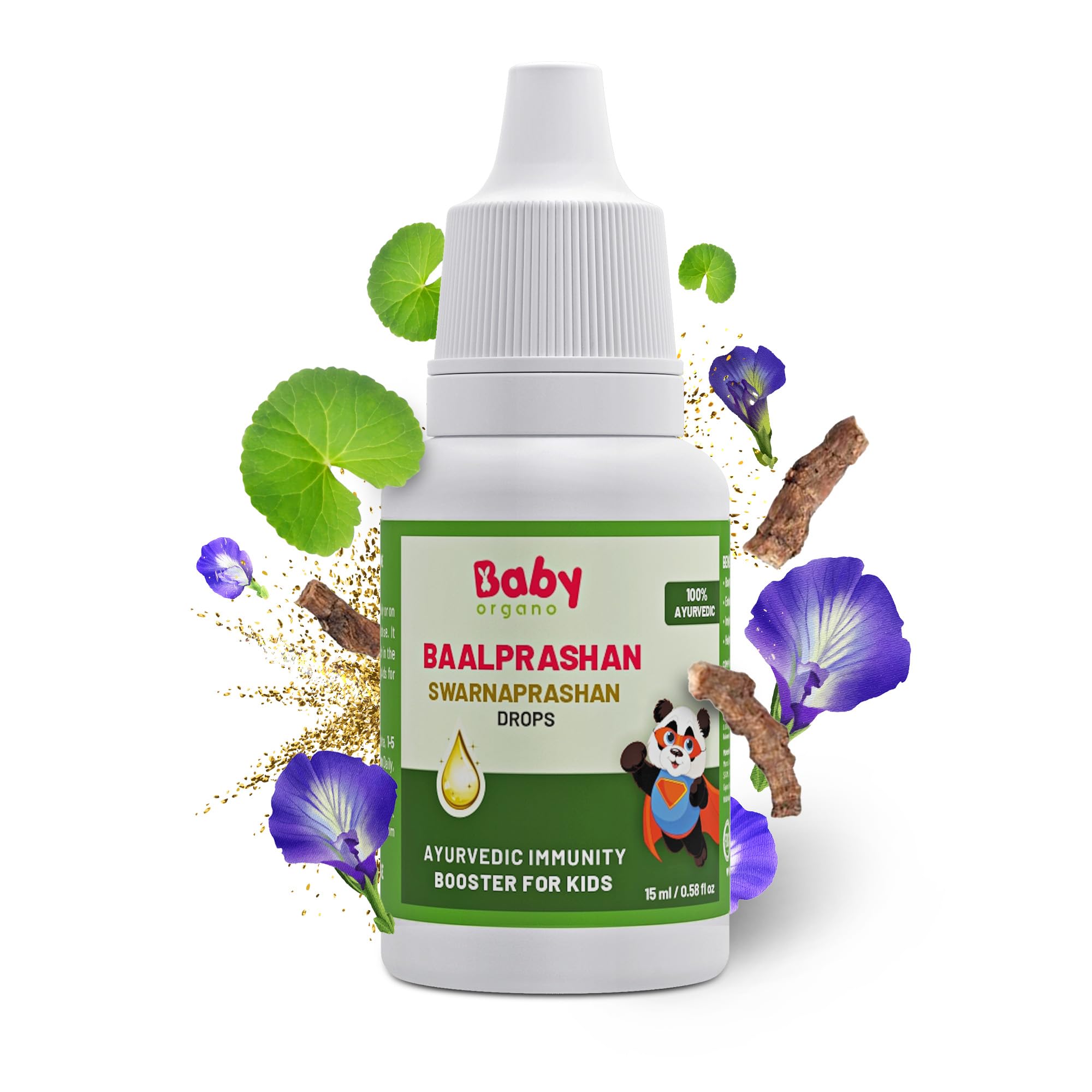 BaalPrashan Swarnaprashan | Suvarnaprashan drops for Kids, 24CT Gold Infused Immunity Booster for Kids, Growth & Strength 100% Ayurvedic | Age 0-15 Years - 15ml (B0CFLFQNWT) Amazon Price History, Amazon Price Tracker