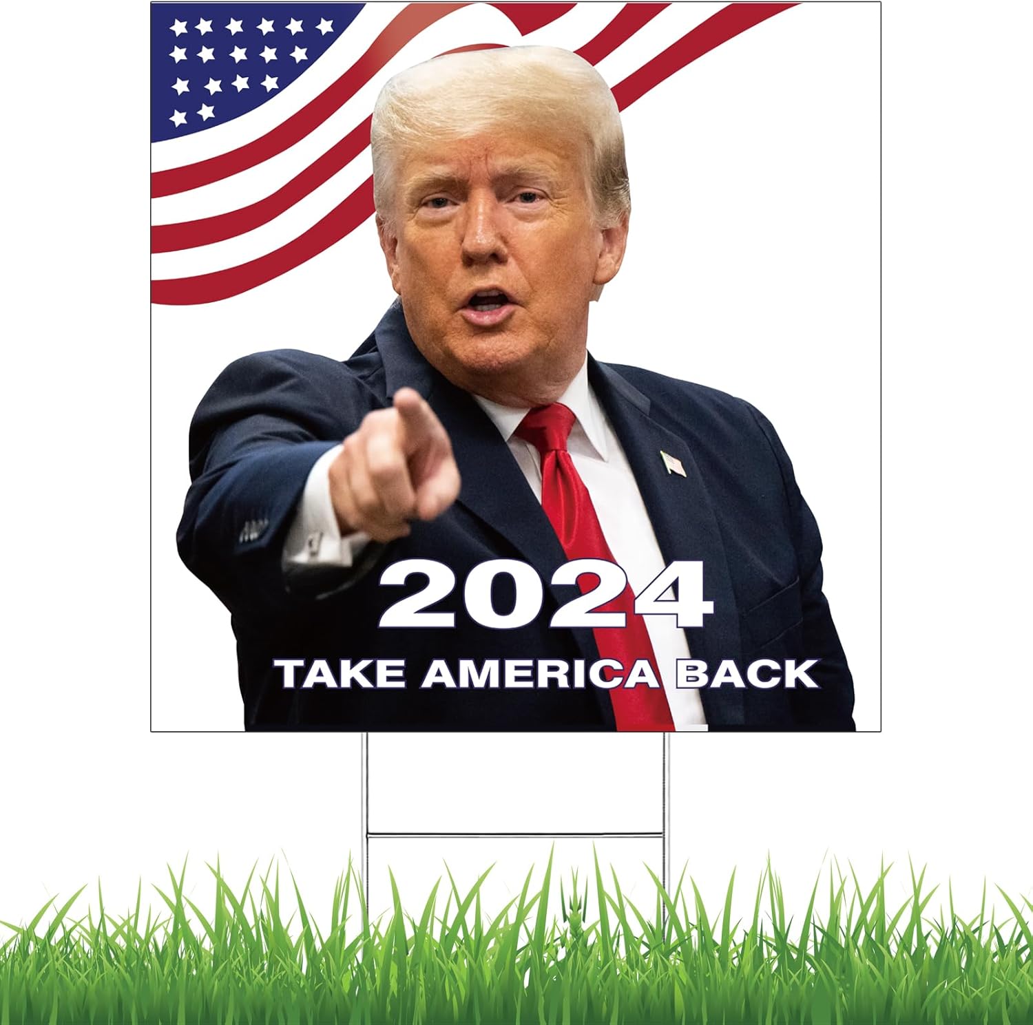 Amazon.com : YHMHOG Donald Trump 2024 yard sign Save America Again sign ...