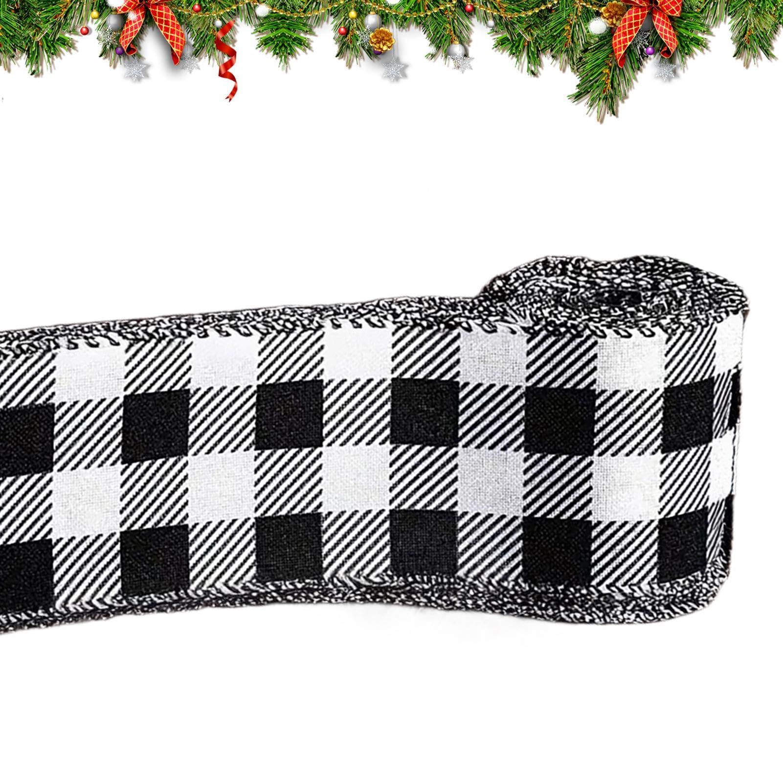 Schwarz-Weiß-Band Für Den Weihnachtsbaum Saisonale Wohndeko | Weihnachtskranz Für Kamin Treppen Tische Türen Veranden Hochzeit Party Gastgeschenke Scrapbooking
