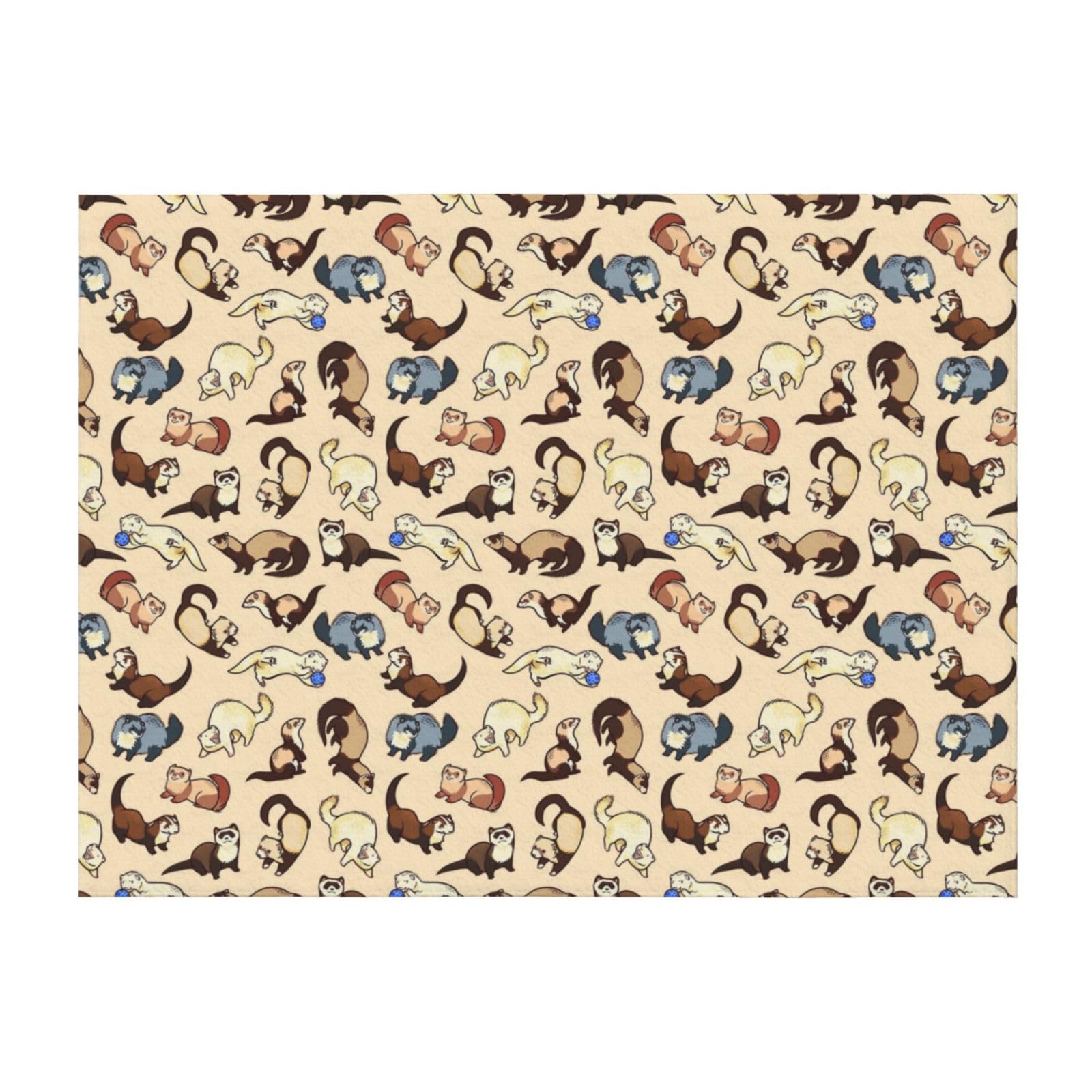 Dnbclezk Hairy Ferret Flannel Blanket Sofa Blanket, Bed Blanket,Personalised Print Soft Throws Blanket Fit All Season