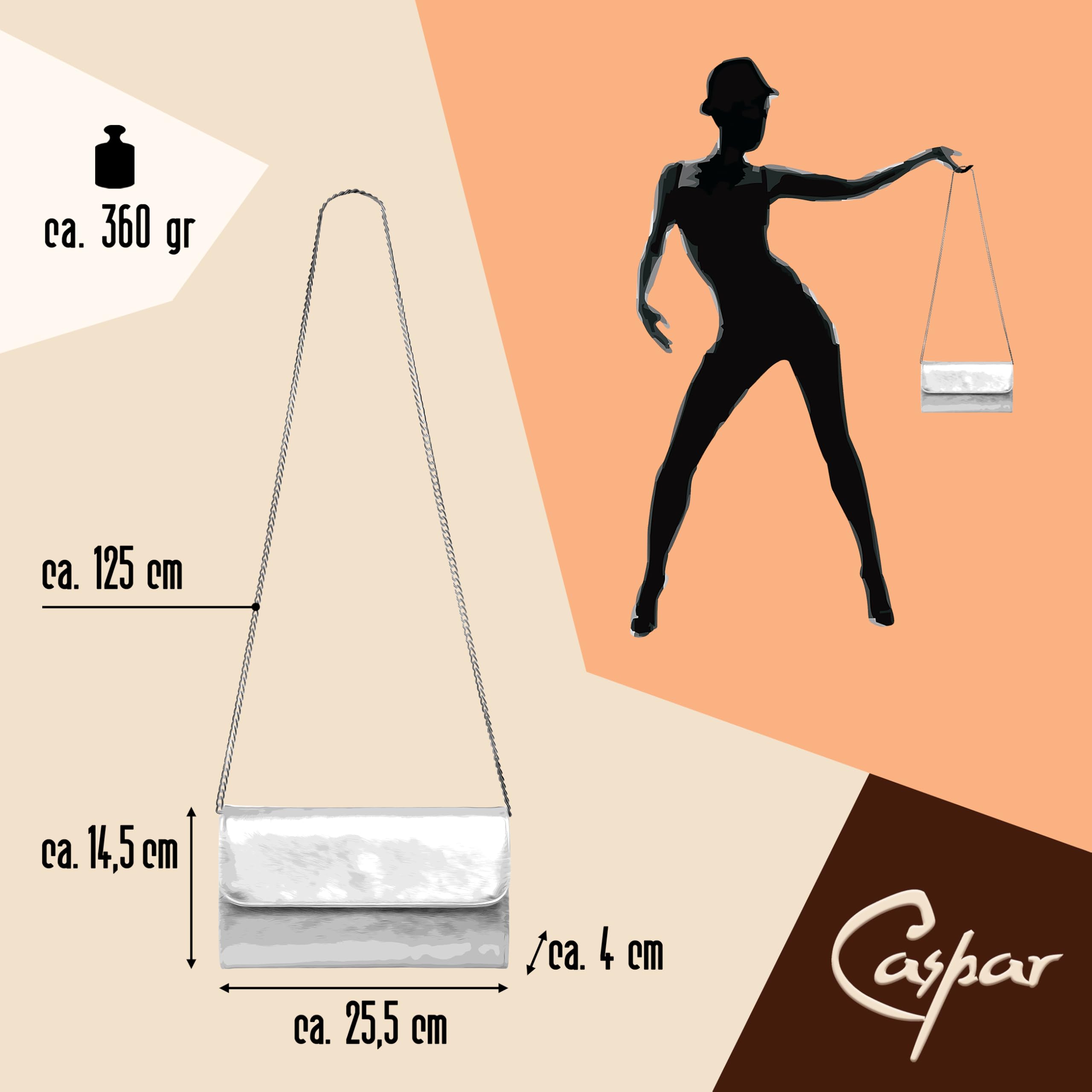 Caspar Echt Leder Clutch Abendtasche Damen Handtasche aus Wildleder im Metallic Stil - PREMIUM LINE - Modell No.779 - Made in Italy