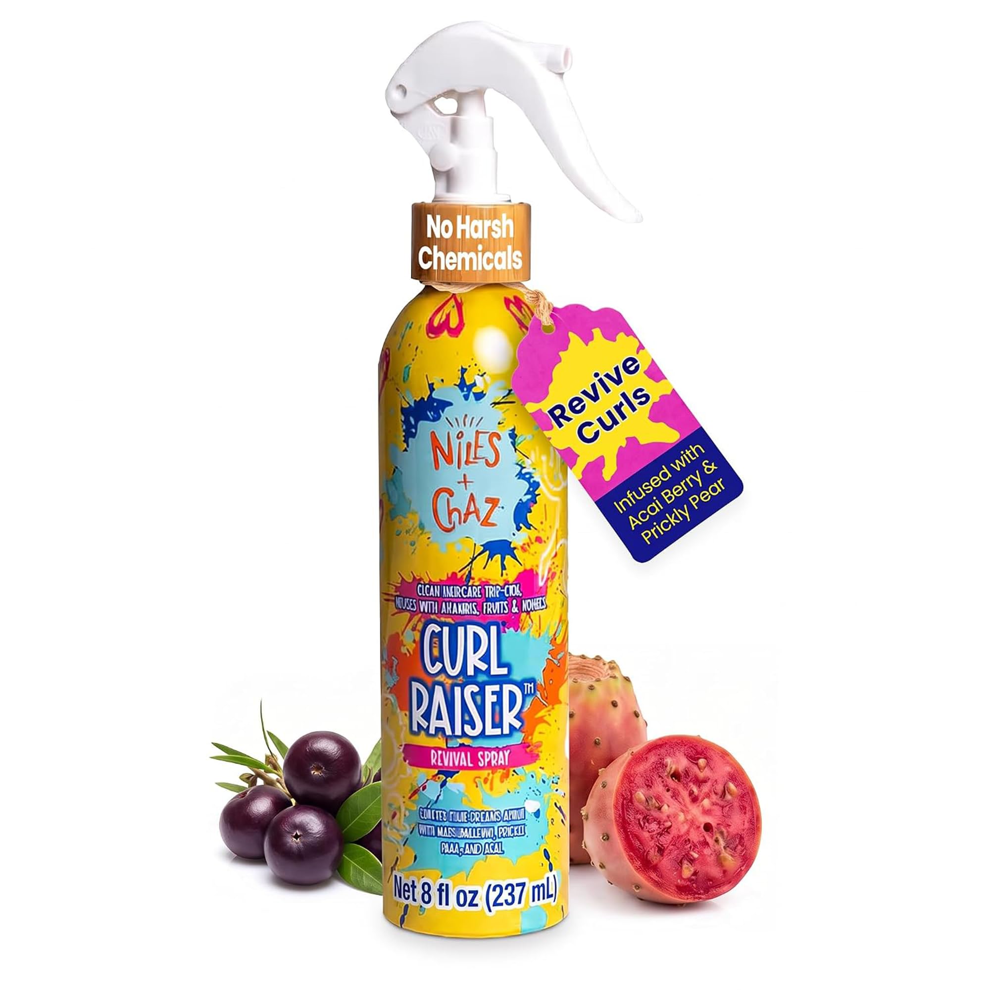 Niles and Chaz Kids Curl Raiser Revival Spray - Curl Refresher Spray - Lightweight, Reduces Frizz & Defines Curls - Paraben, Silicone, Sulfate Free - For Curly, Coily, Wavy Hair (8 Fl Oz) 8 Fl Oz (Pack of 1)
