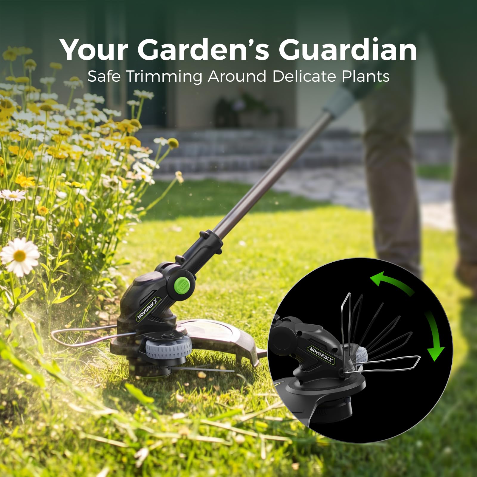 NovorikX 20V Cordless String Trimmer con 2.0Ah Batteria,