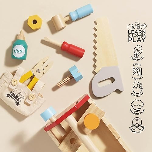 Miniatura 4 de Le Toy Van - Caja de herramientas educativa de madera para autos y construcción, juego de rol | Herramientas de madera para niños - Adecuado para