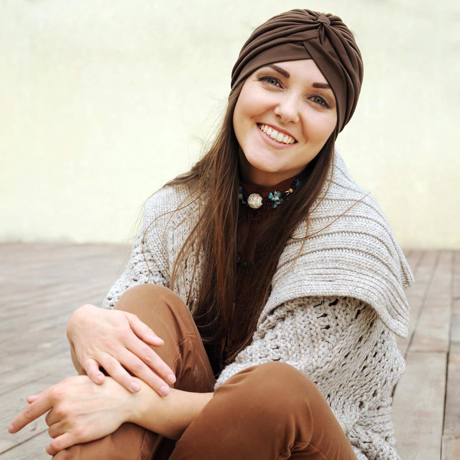 SATINIOR 16 Pieces Stretch Turbans Chemo Head Wraps Polyester Head Beanie Cover para Mujer Turbantes for Women - Image 6