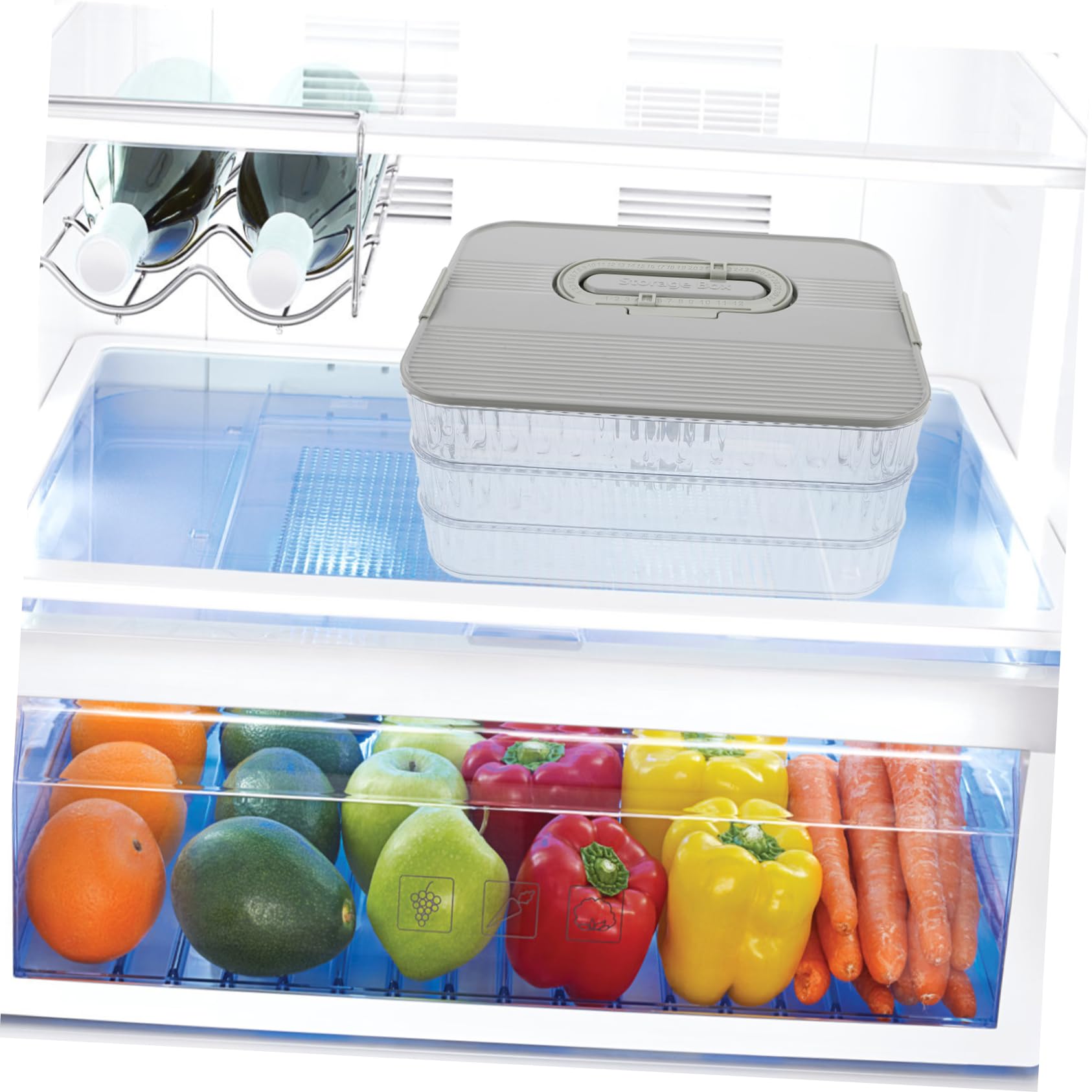 Contenedor Reutilizable de Tres Capas para Preparar Comidas, Plástico
