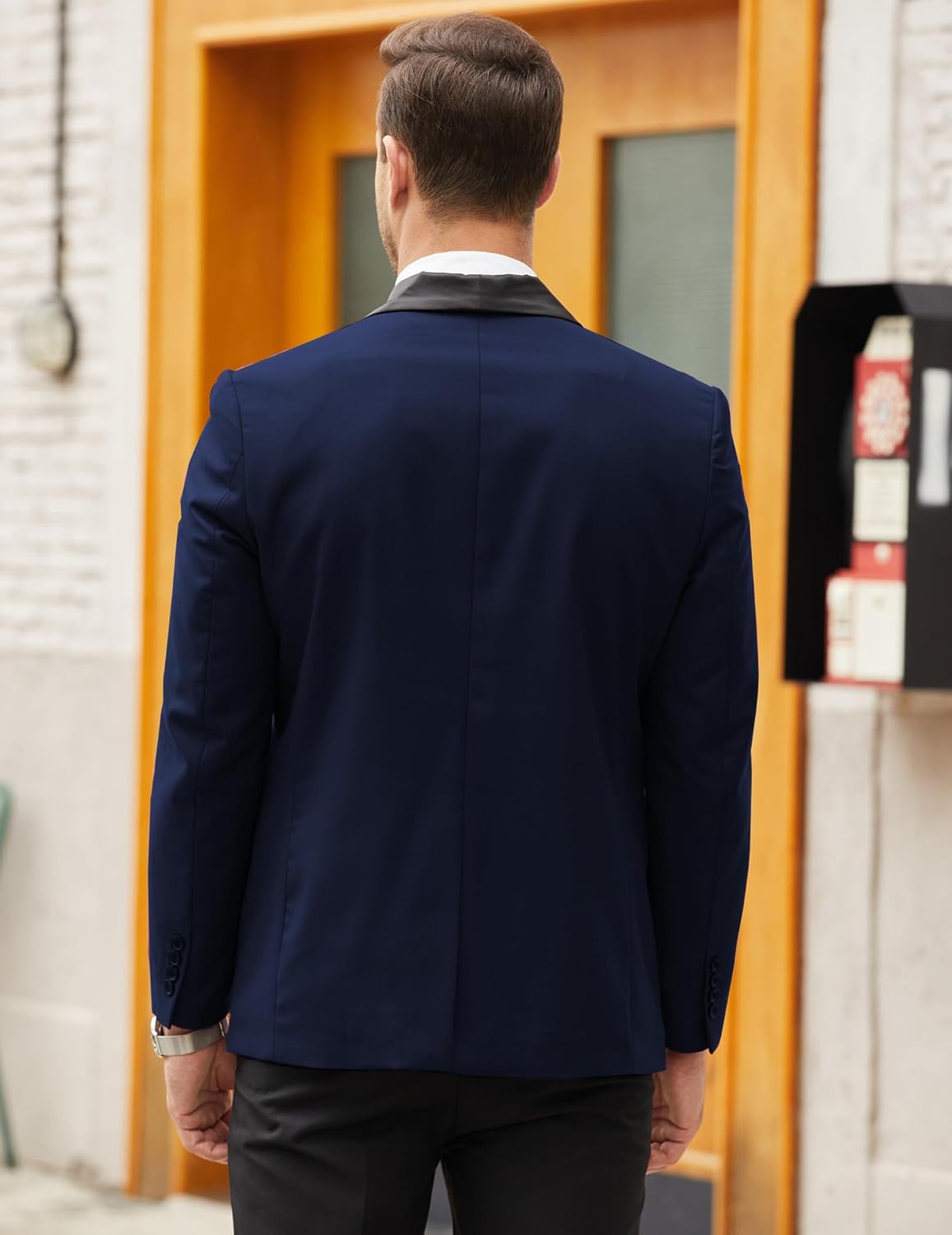 COOFANDY Men's Tuxedo Jacket One Button Dress Suit Blazer Jacket for Wedding Dinner Prom Party - Image 5