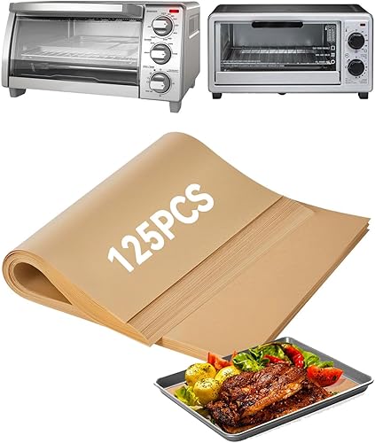 125 forros de papel pergamino para freidora de aire compatibles con horno tostador de 4 rebanadas BLACK+DECKER TO1745SSG-1A, hojas de horno