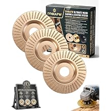 Heavy Duty Wood Carving Grinding disc Wheel Set for 4" or 4 1/2" Angle Grinder polishing pad Sanding Cutting disc attachments Wood Working Tools Tungsten Carbide Wheels Stump Accessories