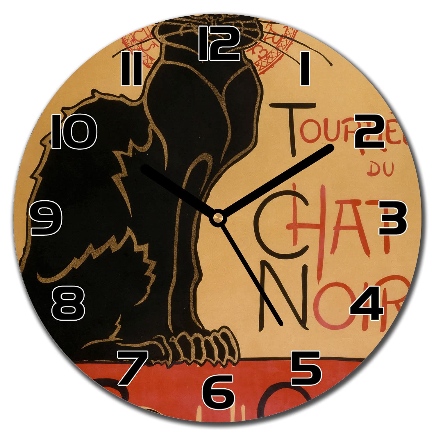Horloge murale en verre de sécurité Coloray avec aiguilles noires lisibles